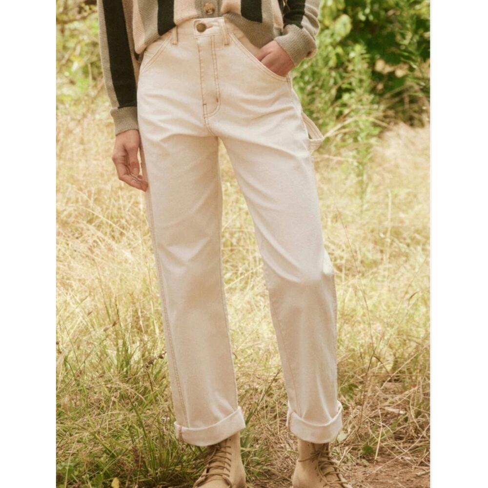 THE GREAT. Wide Leg Cream Pants